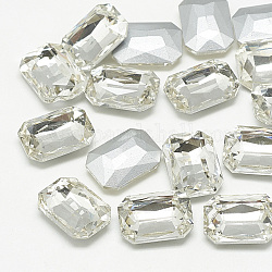 Cabujones de cristal con rhinestone, facetados, octágono rectángulo, cristal, 18x13x5mm