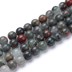 Natürliche afrikanische Heliotrop Perlen Stränge, Runde, Heliotrop-Steinperlen, 4~5 mm, Bohrung: 1 mm, ca. 95 Stk. / Strang, 15.7 Zoll