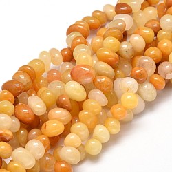 Natural Topaz Jade Gemstone Nuggets Bead Strands, Tumbled Stone, 6~10x9~12x8~10mm, Hole: 1mm, about 15.3 inch~15.7 inch