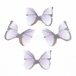 Two Tone Polyester Fabric Wings Crafts Decoration, for DIY Jewelry Crafts Earring Necklace Hair Clip Decoration, Butterfly Wing, Plum, 11x14mm