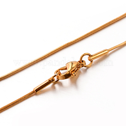Colliers avec chaîne de serpent en 304 acier inoxydable, or, 17.7 pouce (45 cm), 0.9mm