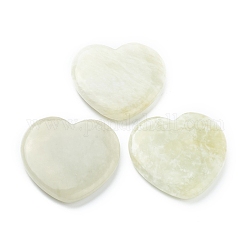 Pierre d'amour de coeur de jade xiuyan naturel, pierre de palme de poche pour équilibrer le reiki, 48~50x50~51x9.5mm