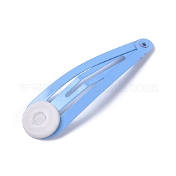 Spruzzare capelli clip a scatto in ferro verniciato, con la plastica, lacrima, cielo azzurro, 49.5x14x0.5mm