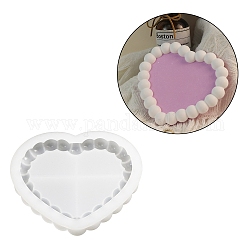 DIY Silicone Geometric Bubble Coaster Molds, for Coaster Mat Making, Heart, 122x141x20mm, Inner Diameter: 104x121mm
