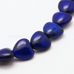 Corazón de los abalorios de la turquesa sintética hebras, teñido, azul, 12x12x5mm, agujero: 1 mm, aproximamente 36 pcs / cadena, 15.7 pulgada