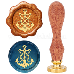 CRASPIRE Anchor and Helm Wax Seal Stamp 25mm Sealing Wax Stamps Retro Rosewood Handle Removable Brass Head for Easter Party Wedding Invitations Halloween Christmas Thanksgiving Gift Packing