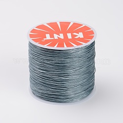 Cordones de poliéster encerados redondos, cuerda retorcida, gris, 0.5mm, alrededor de 115.92 yarda (106 m) / rollo