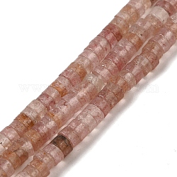 Chapelets de perles aux fraises en quartz naturel, perles heishi, Plat rond / disque, 4~4.5x2.5mm, Trou: 0.7mm, Environ 167 pcs/chapelet, 15.43 pouce (39.2 cm)