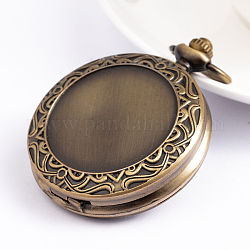 Flache runde Legierung Uhrenköpfe, Antik Bronze, 59x46.5 mm, Bohrung: 16x5 mm, passend für 33 mm im Durchmesser Foto