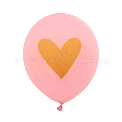 Rund mit goldfarbenen Herz-Latex-Valentinstag-Themenballons, für Party-Festival-Heimdekorationen, rosa, 304.8 mm, ca. 100 Stk. / Beutel