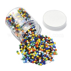 1300 pièces 6/0 perles de rocaille en verre, couleurs opaques, ronde, petites perles artisanales pour la fabrication de bijoux bricolage, couleur mixte, 4mm, Trou: 1.5mm