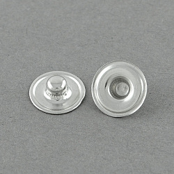 Brass Snap Button Findings, Stud, Flat Round, Platinum, 12x4mm, Knob: 4.5mm