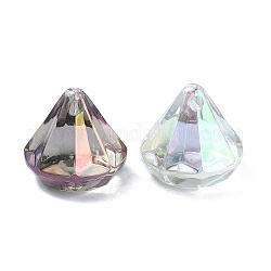 Прозрачные акриловые подвески, имитация горный хрусталь, алмаз, граненые, разноцветные, 21x19.5 мм, отверстие : 2 мм