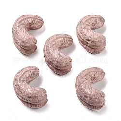 Undurchsichtige Decoden-Cabochons aus Harz, Nachahmung einer Nuss, Cashewkerne, rosigbraun, 27x17x13.5 mm