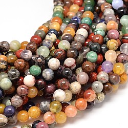 Natural Mixed Stone Bead Strands, Round, 10mm, Hole: 1mm, about 40pcs/strand, 15.7 inch