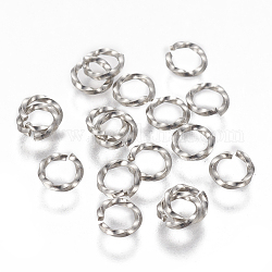 304 anillos de salto retorcidos de acero inoxidable, anillos del salto abiertos, color acero inoxidable, 18 calibre, 6x1mm, diámetro interior: 4 mm