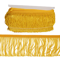 Bordatura in nappa di poliestere, decorazione di vestiti, accessori costume, oro, 100x1mm, 10m / scheda
