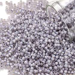 TOHO Round Seed Beads, Japanese Seed Beads, (2122) Silver Lined Light Amethyst Opal, 11/0, 2.2mm, Hole: 0.8mm, about 1103pcs/10g