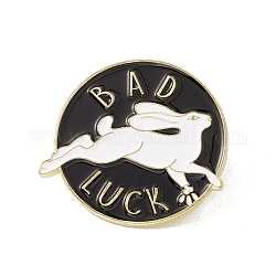 Broche en émail créatif, badge plaqué or pour les vêtements de sac à dos, Modèle de lapin, 28.5x30x1.6mm