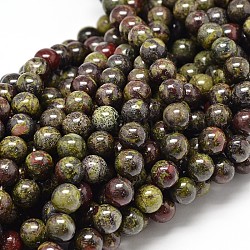 Natürlichen Blutstein runde Perlen Stränge, 8 mm, Bohrung: 1 mm, ca. 48 Stk. / Strang, 15.7 Zoll