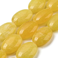 Natürliche Malaysia Jade Perlen Stränge, gefärbt, Flachoval, golden, 18x12.5x6 mm, Bohrung: 1.2 mm, ca. 22 Stk. / Strang, 15.43'' (39.2 cm)