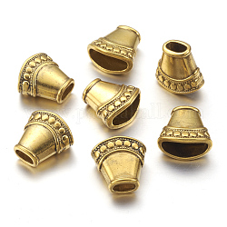 Style tibétain perles cônes, Sans cadmium & sans nickel & sans plomb, colonne, Or antique, 15x15x8mm, Trou: 6x3mm, diamètre intérieur: 13x5.5 mm