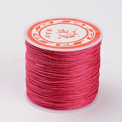 Runde gewachsten Polyester Schnüre, verdrillte Schnur, tief rosa, 0.5 mm, ca. 115.92 Yard (106m)/Rolle