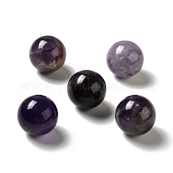Perles d'améthyste naturelle, pas de trous / non percés, ronde, 25~25.5mm