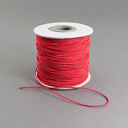 Round Elastic Cord, with Nylon Outside and Rubber Inside, Red, 1mm, about 109.36 yards(100m)/roll