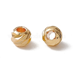 Brass Beads, Long-Lasting Plated, Round, Real 18K Gold Plated, 4x3.5mm, Hole: 1.4mm