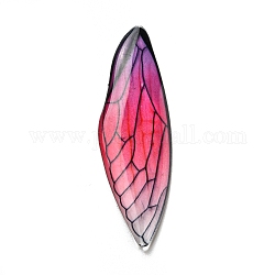 Transparente Epoxidharz-Cabochons, Flügel, tief rosa, 50.5x16x1.7 mm