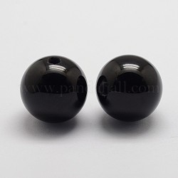 Perles d'onyx noir naturel, ronde, 20mm, Trou: 2mm