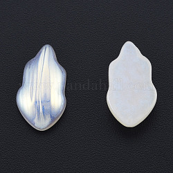 Cabujones de perlas de imitación de plástico ABS, hoja, blanco cremoso, 17x9x4mm
