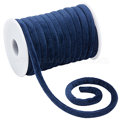 OLYCRAFT 11 Yards 8mm Blue Velvet Cord String Velvet Ribbon with Spool Velvet Craft Thread Cord Trim for Jewelry Making Wall Hanging Plant Hangers DIY Crafts Clothing Pillows Christmas Wrapper