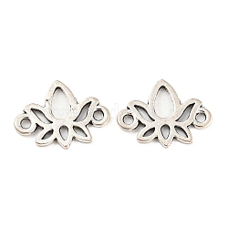 Tibetan Style Alloy Connector Charms, Cadmium Free & Lead Free, Lotus Links, Antique Silver, 12x16x1mm, Hole: 1.5mm, about 1923pcs/1000g