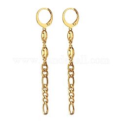 304 Stainless Steel Chain Dangle Leverback Earrings, Long Chain Tassel Drop Earrings for Women, Golden, 65.5mm, Pin: 1x0.7mm