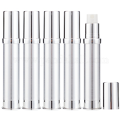 Flacon pompe airless rechargeable vide en plastique, vaporisateurs de voyage, colonne, couleur d'argent, 2.15x11.5 cm, capacité: 15 ml (0.51 oz liq.)