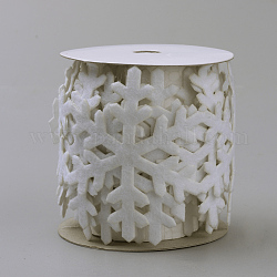 Polyesterbänder, mit doppelseitigem Klebeband auf der anderen Seite, Schneeflocke, weiß, 2-1/4 Zoll (58 mm), etwa 1 yards / Rolle (0.91 m / Rolle)