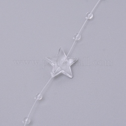 Handgemachte abs Kunststoff Perlenketten, Star & round, Transparent, 13.5x14x3x4 mm