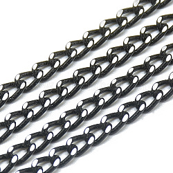 Catene di cordoli di alluminio non saldati, nero, 5x3.3x0.9mm, circa 100 m / borsa