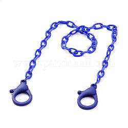 Colliers de chaîne de câble en plastique ABS personnalisés, chaînes de sac à main, avec fermoir pince de homard, bleu, 18.97 pouce (48.2 cm)