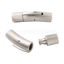 Matte Column 304 Stainless Steel Bayonet Clasps, Stainless Steel Color, 29x7mm, Hole: 5mm