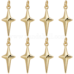 Beebeecraft 1 Box 10Pcs Cross Charms 18K Gold Plated Religious Crucifix Celestial Star Dangle Pendant Charms with Jump Ring for Jewellery Making Necklace Bracelet DIY Crafts