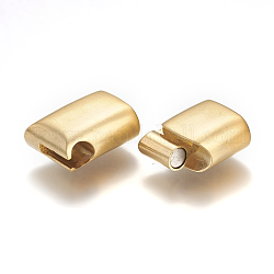 304 cierres magnéticos de acero inoxidable con extremos para pegar, Rectángulo, dorado, 28.5x14x8mm, agujero: 12x6 mm