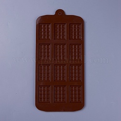 食品グレードのシリコンモールド  フォンダン型  DIYケーキデコレーション用  チョコレート  キャンディ  UVレジン＆エポキシ樹脂ジュエリー作り  長方形  ココナッツブラウン  225x105x2mm