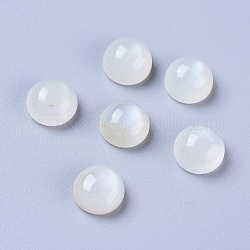 Cabochons de pierre de lune blanche naturelle, demi-rond / dôme, 8x4~5mm