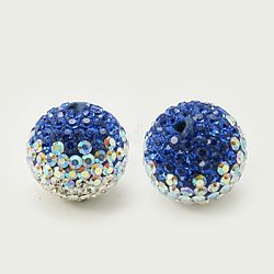 Österreichischen Kristall-Perlen, Pflasterkugelperlen, mit Fimo im Inneren, Runde, 206 _sapphire, 18 mm, Bohrung: 1 mm