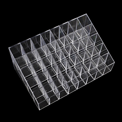 40区画プラスチックビーズ貯蔵容器を矩形  全くカバーしません  透明  11.7x18.9x8.1cm
