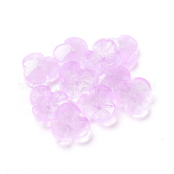Imitation de perles de verre de jade, fleur, lilas, 12x3.6mm, Trou: 1mm