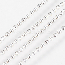 Eisenkugelketten, Perlen-Kette, gelötet, mit Spule, Bleifrei und Cadmiumfrei und Nickel frei, Silber, 1.5 mm, ca. 328.08 Fuß (100m)/Rolle